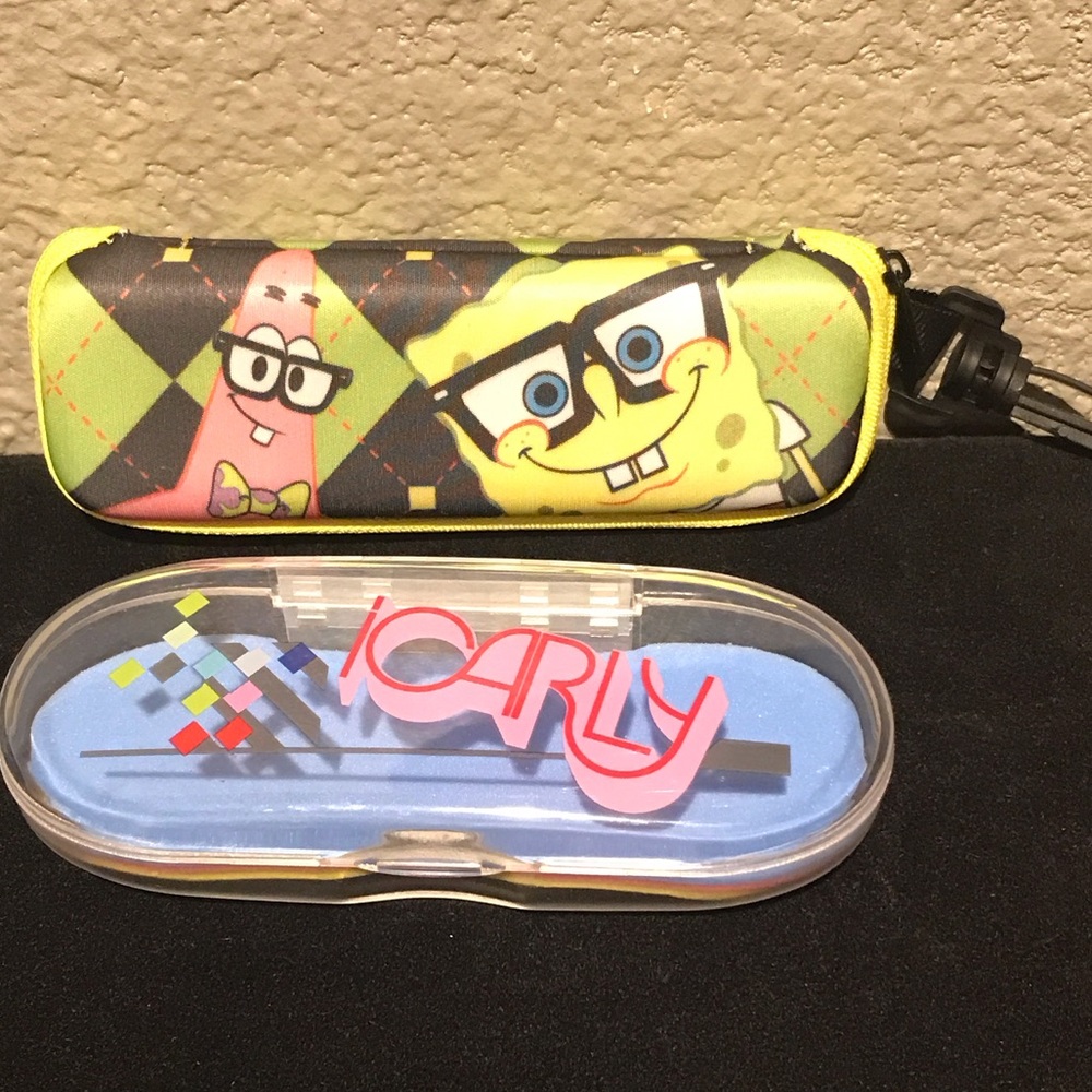Pair of kids sunglass cases SpongeBob & ICarly  NWOT (Bundle)
